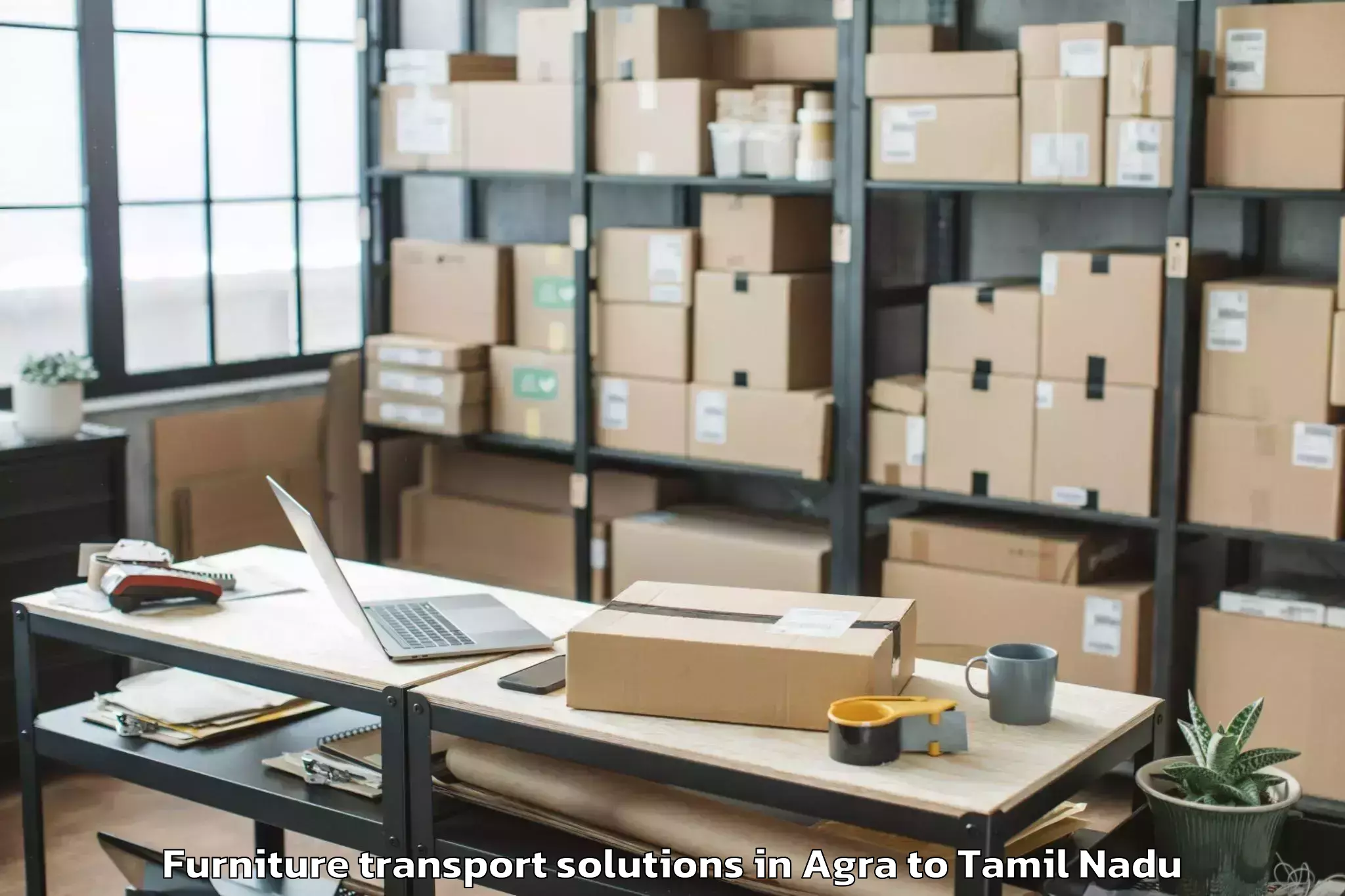 Professional Agra to Vedaraniyam Furniture Transport Solutions